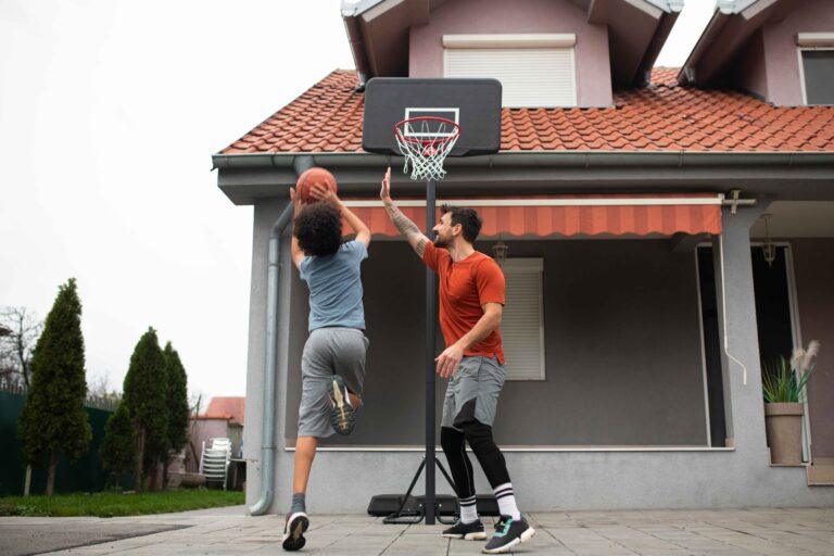 neighbor playing basketball